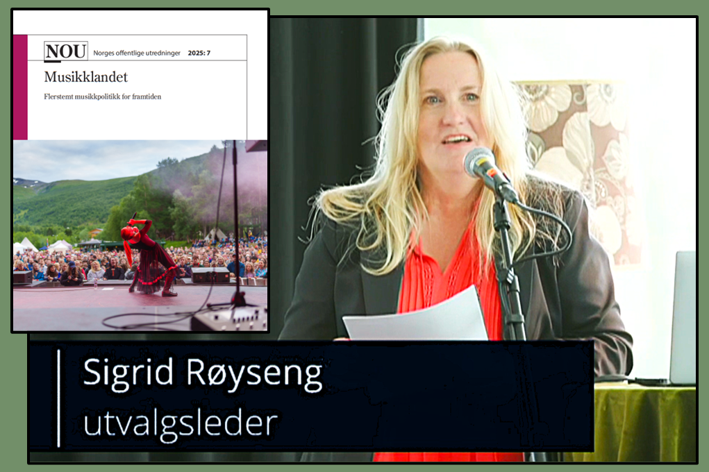 Utvalgsleder Sigrid Røyseng og rapportens forside.