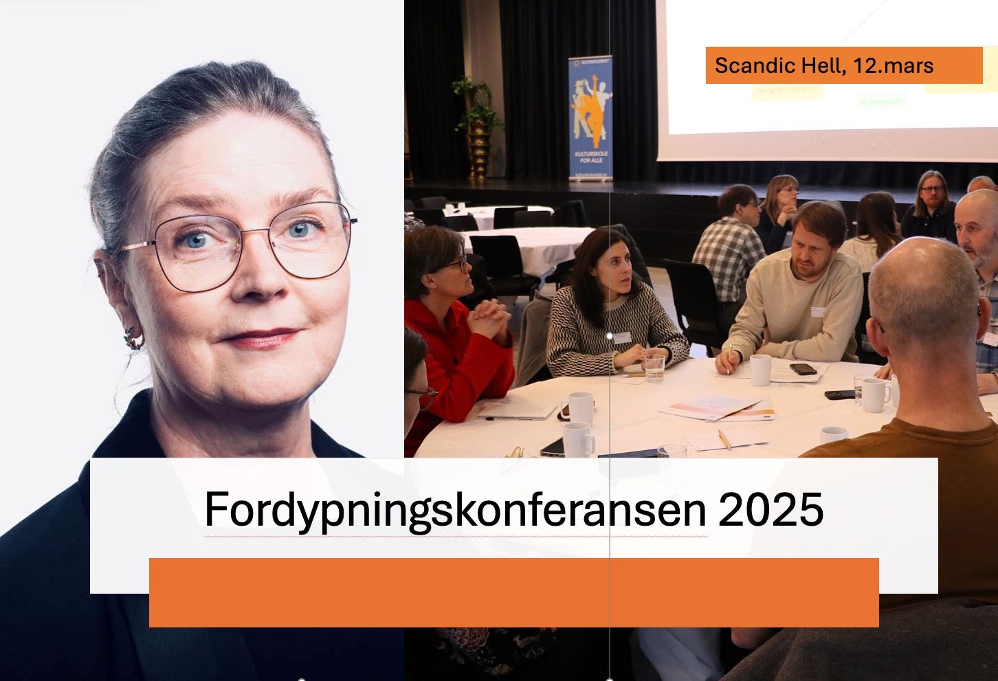 Portrettbilde av Nora Kulset slått sammen med et gruppebilde fra konferansen i 2025. Foto: Kai T. Dragland, NTNU/Egil Hofsli