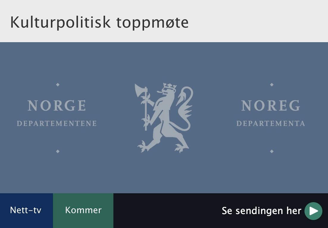 Skjermbilde fra den kommende nett-tv-sendingen på regjeringen.no