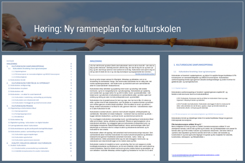 Høring i gang for ny rammeplan for kulturskolen.
